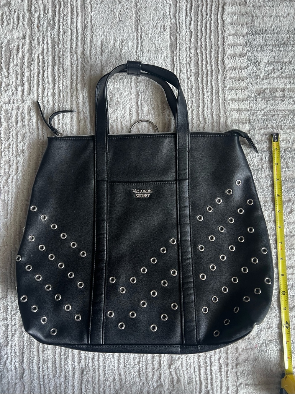 Victoria's Secret Black Grommet-Studded Tote